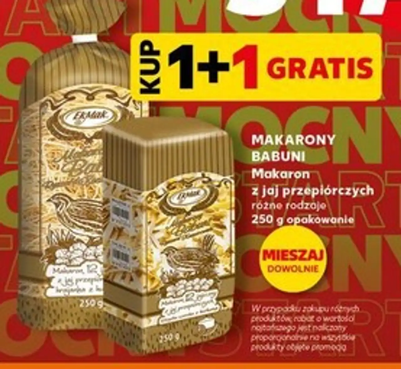 Makaron babuni wstążki cienkie z jaj przepiórczych Ekmak
