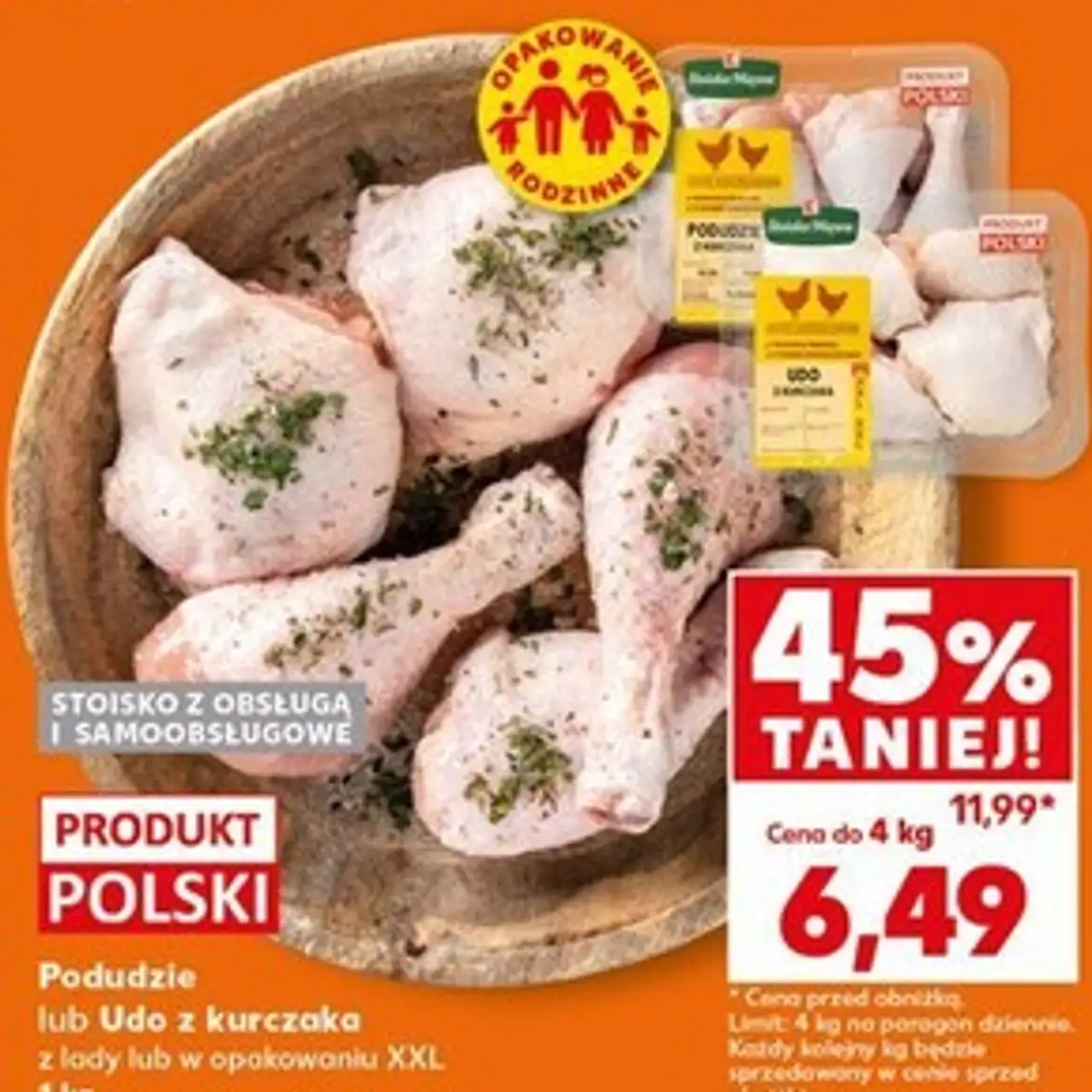 Podudzie lub Udo z kurczaka z lady lub w opakowaniu XXL