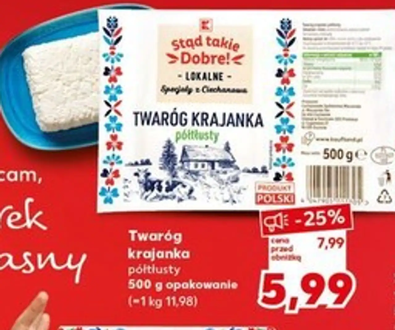 Twaróg krajanka półtłusty K-Classic Stąd Takie Dobre!