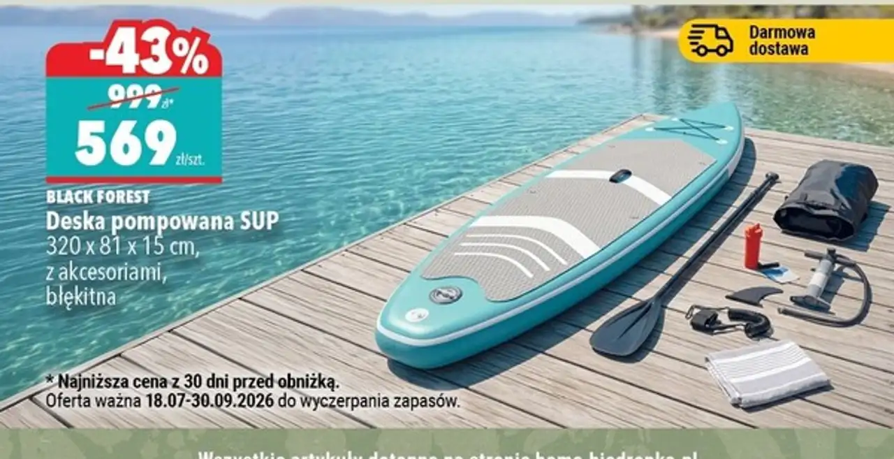 Deska pompowana SUP z akcesoriami Black Forest