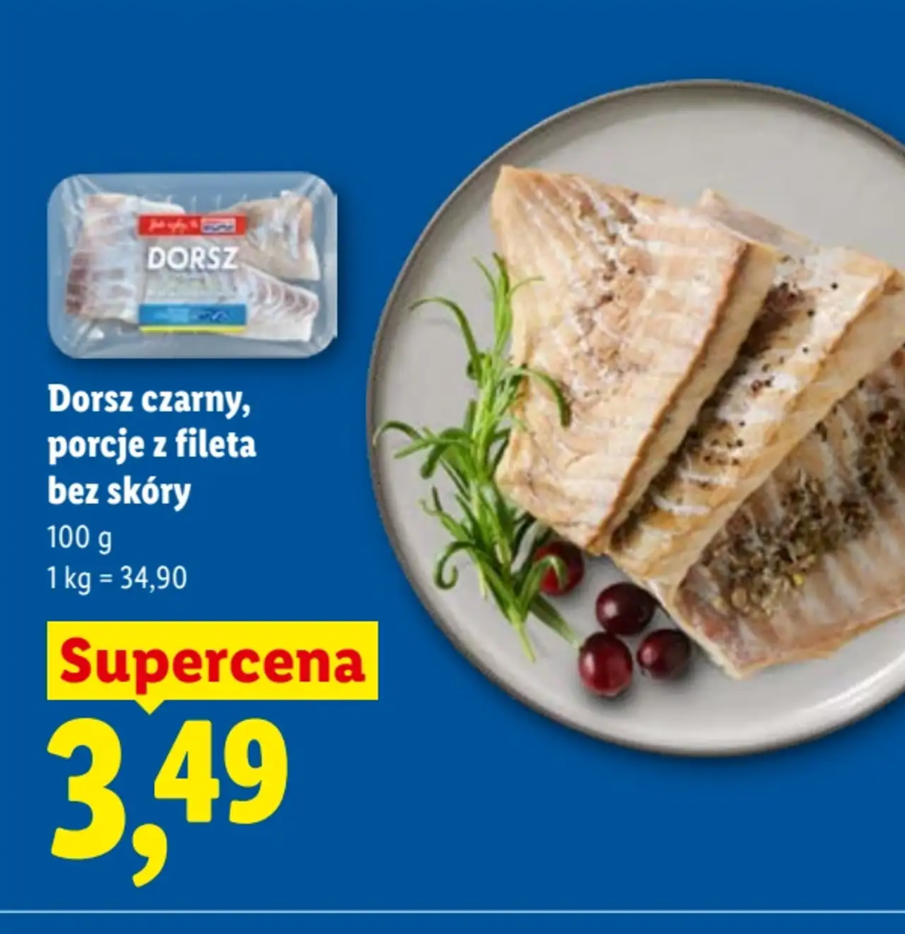 Ocean Dorsz czarny, porcje z fileta bez skóry
