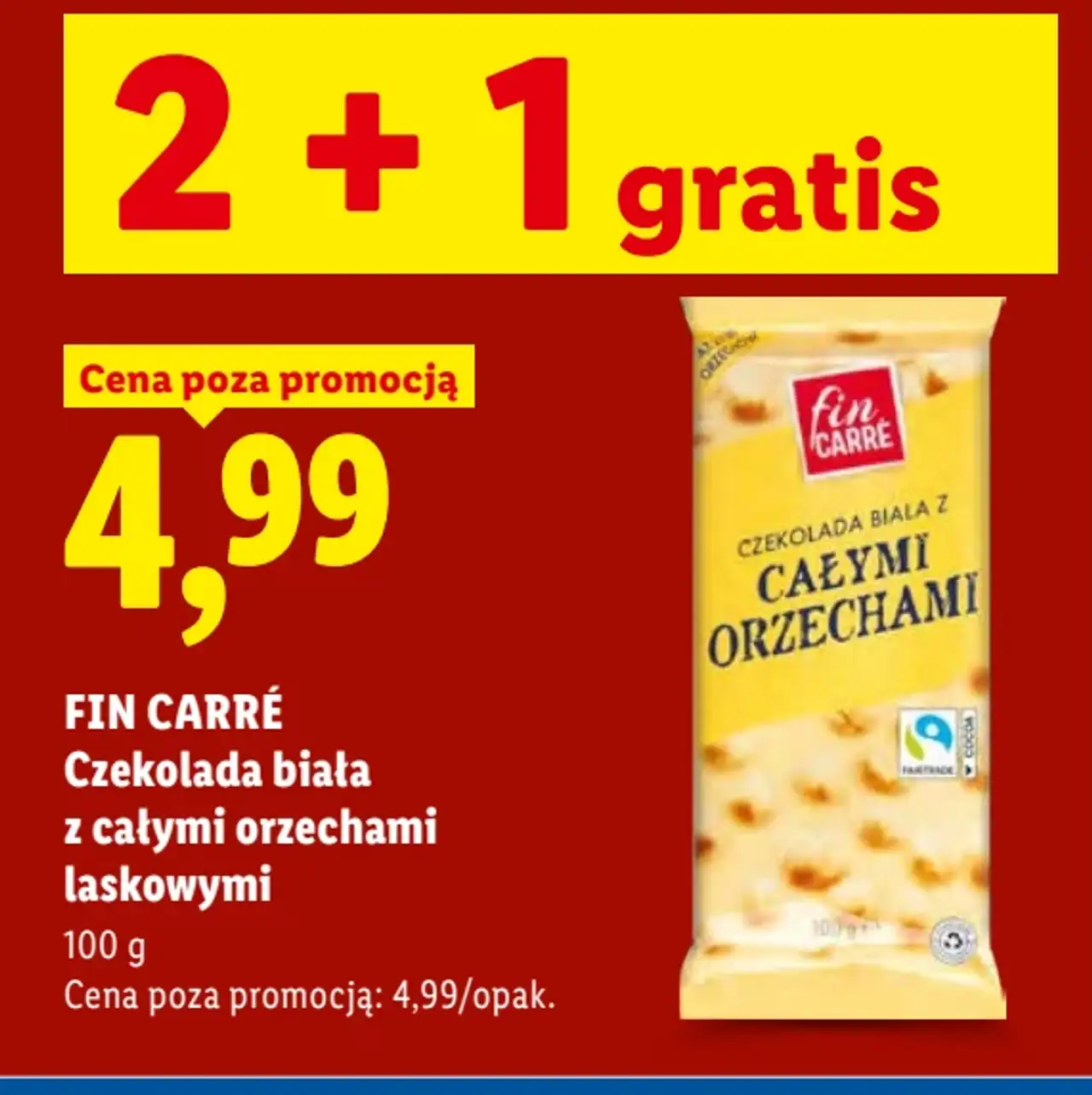 FIN CARRÉ Czekolada biała z całymi orzechami laskowymi