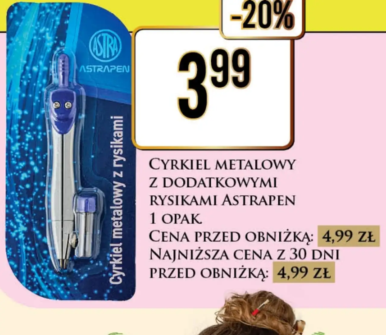 Cyrkiel metalowy z dodatkowymi rysikami Astrapen