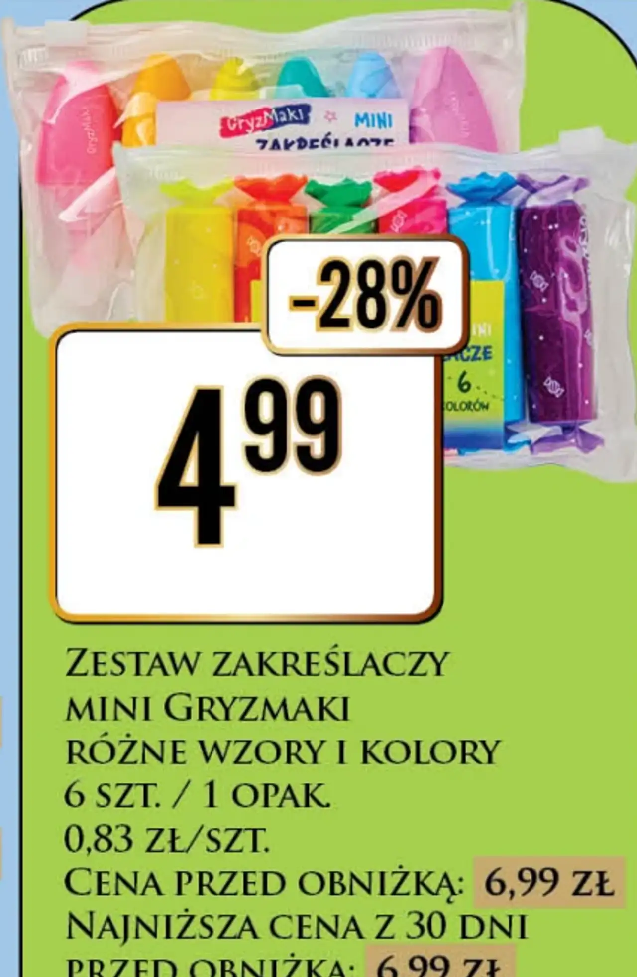Zestaw zakreślaczy mini Gryzmaki
