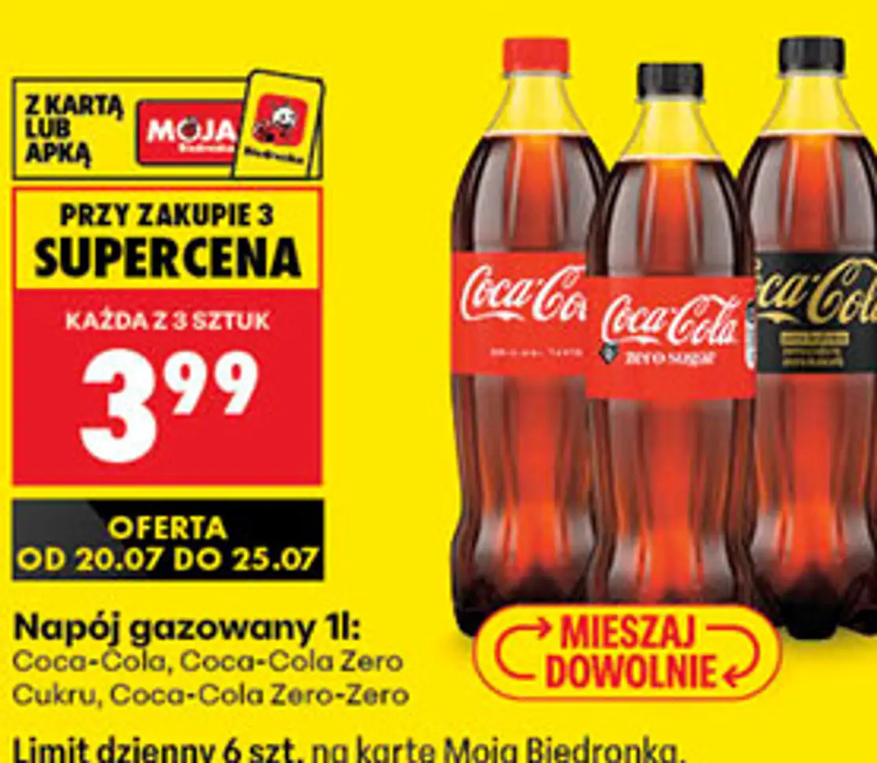 Napój gazowany Coca-Cola / Coca-Cola Zero / Coca-Cola Zero-Zero