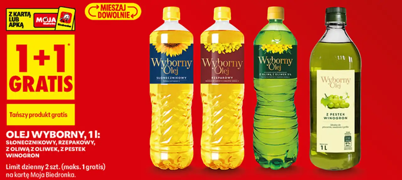 Olej Wyborny (Słonecznikowy, Rzepakowy, Z Oliwą z oliwek, Z Pestek winogron)