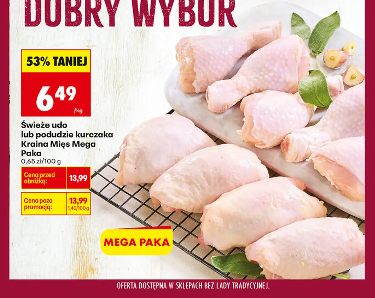 Świeże udo lub podudzie kurczaka Kraina Mięs Mega Paka