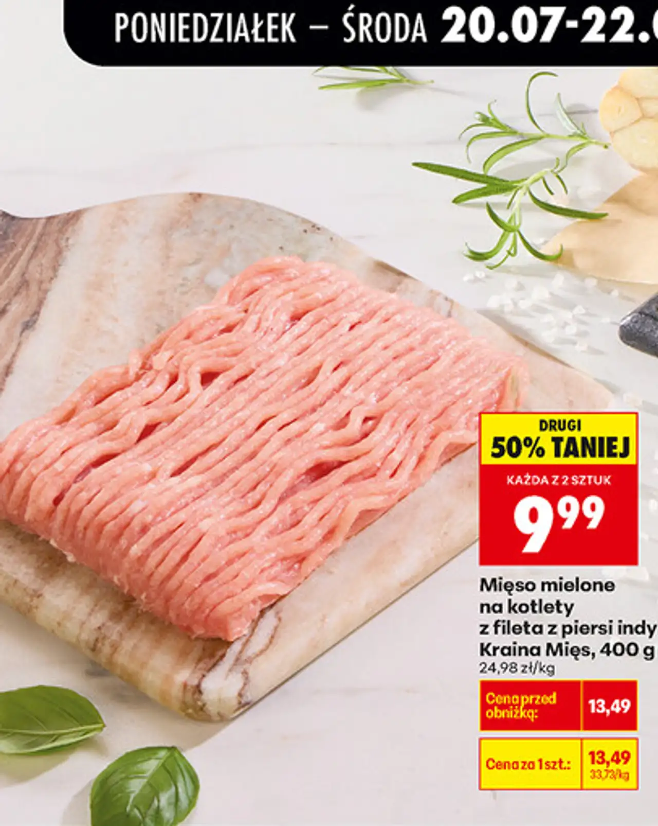 Mięso mielone na kotlety z fileta z piersi indyka Kraina Mięs, 400 g