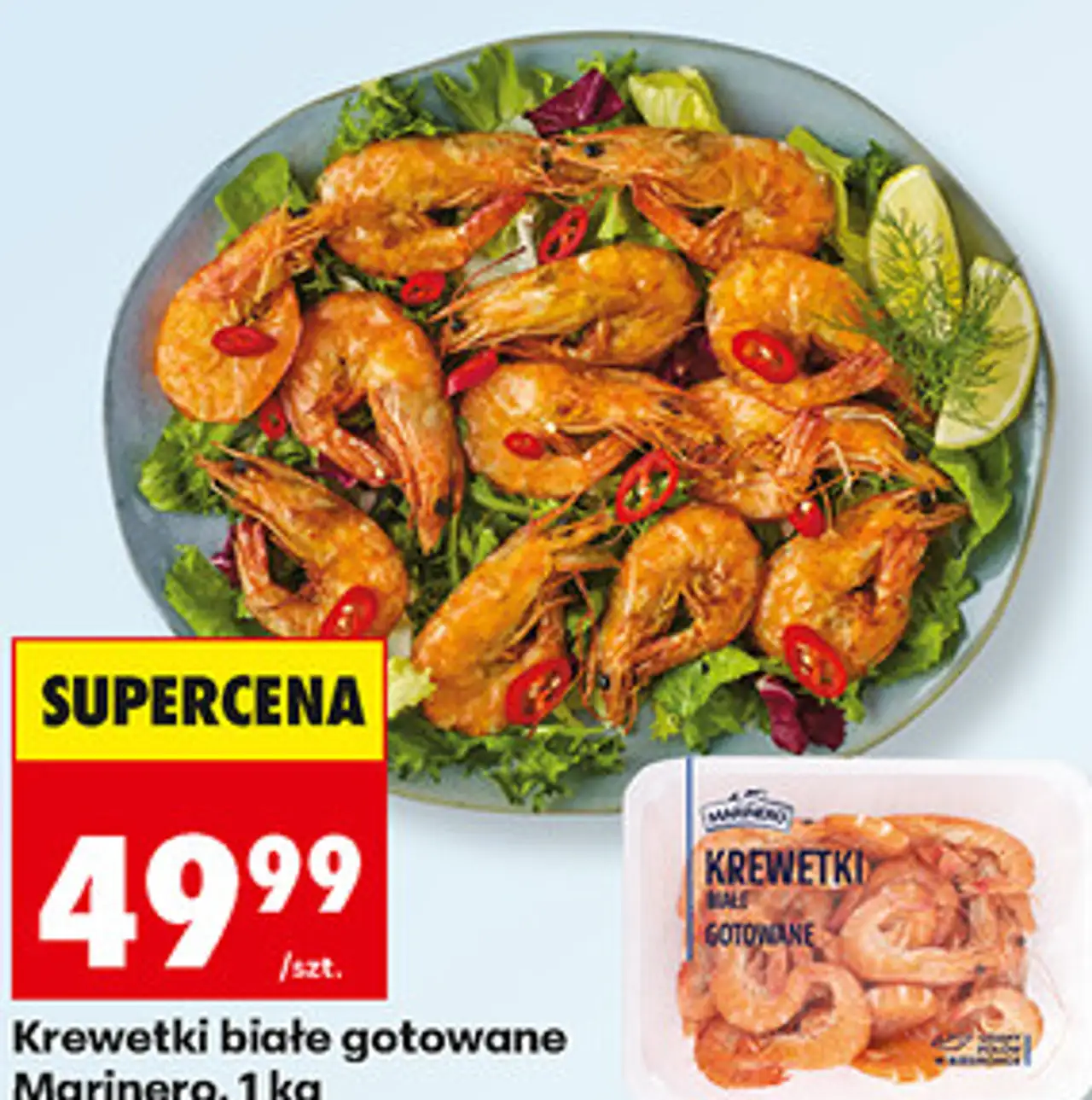 Krewetki białe gotowane Marinero, 1 kg