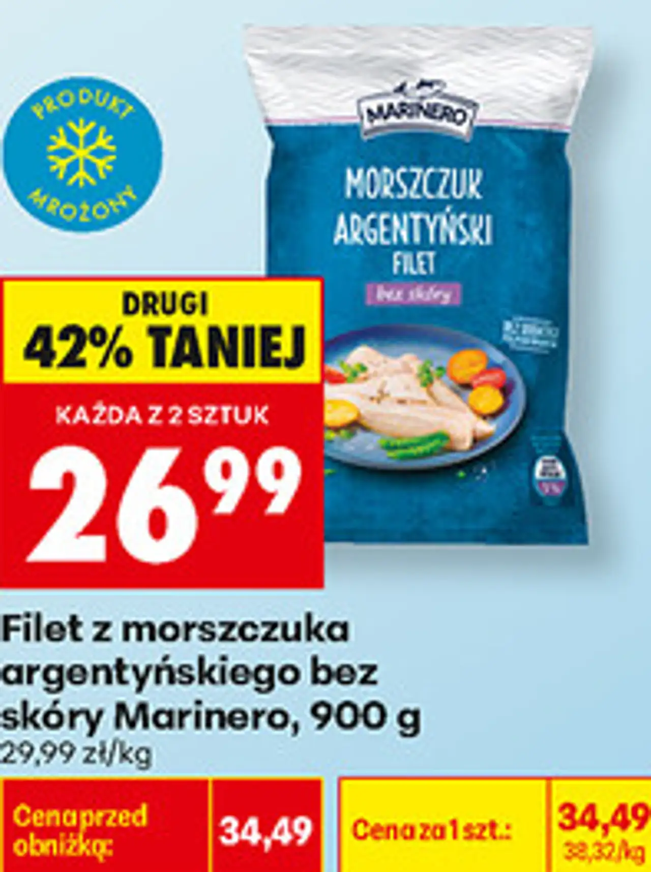 Filet z morszczuka argentyńskiego bez skóry Marinero