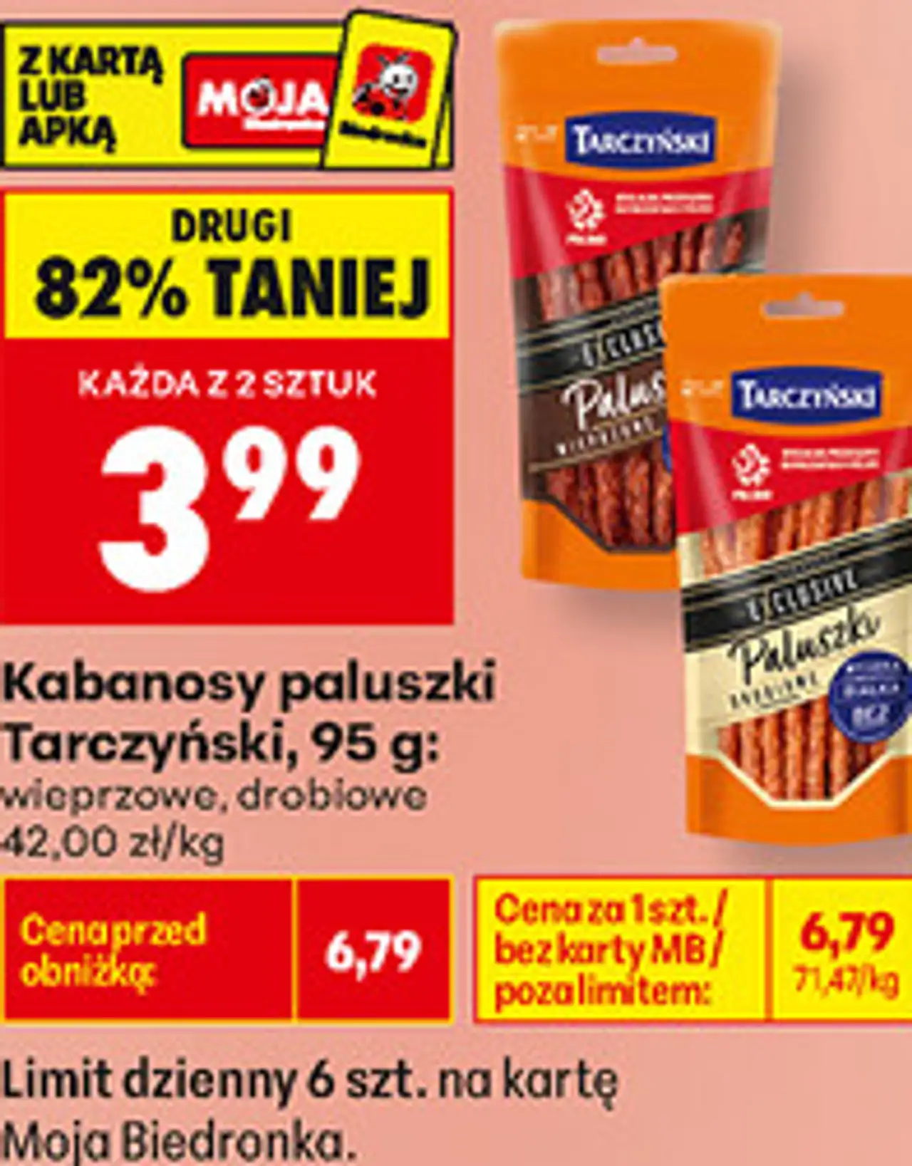 Kabanosy paluszki Tarczyński, 95 g