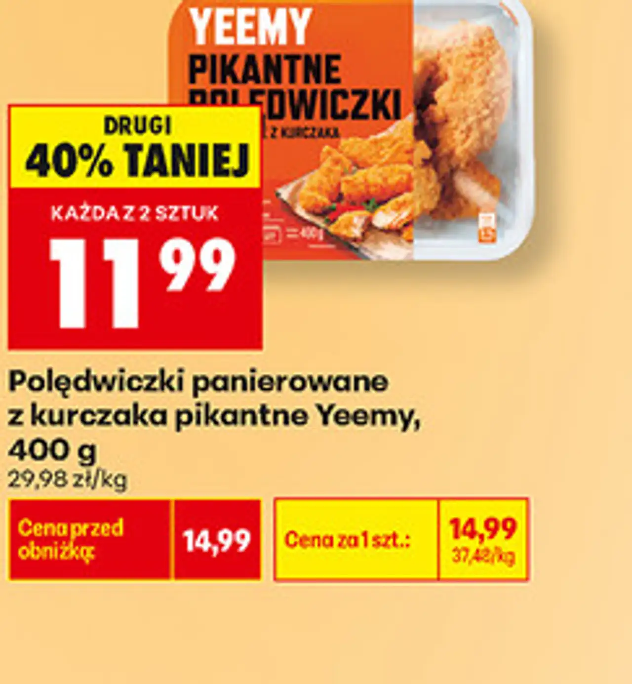 Polędwiczki panierowane z kurczaka pikantne Yeemy, 400 g