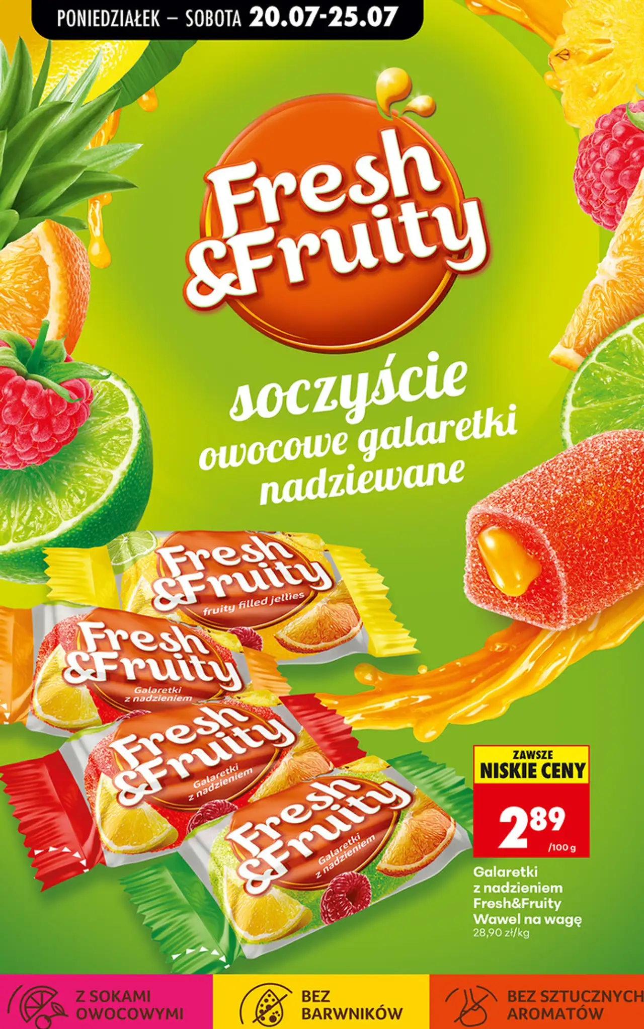 Galaretki z nadzieniem Fresh&Fruity Wawel na wagę