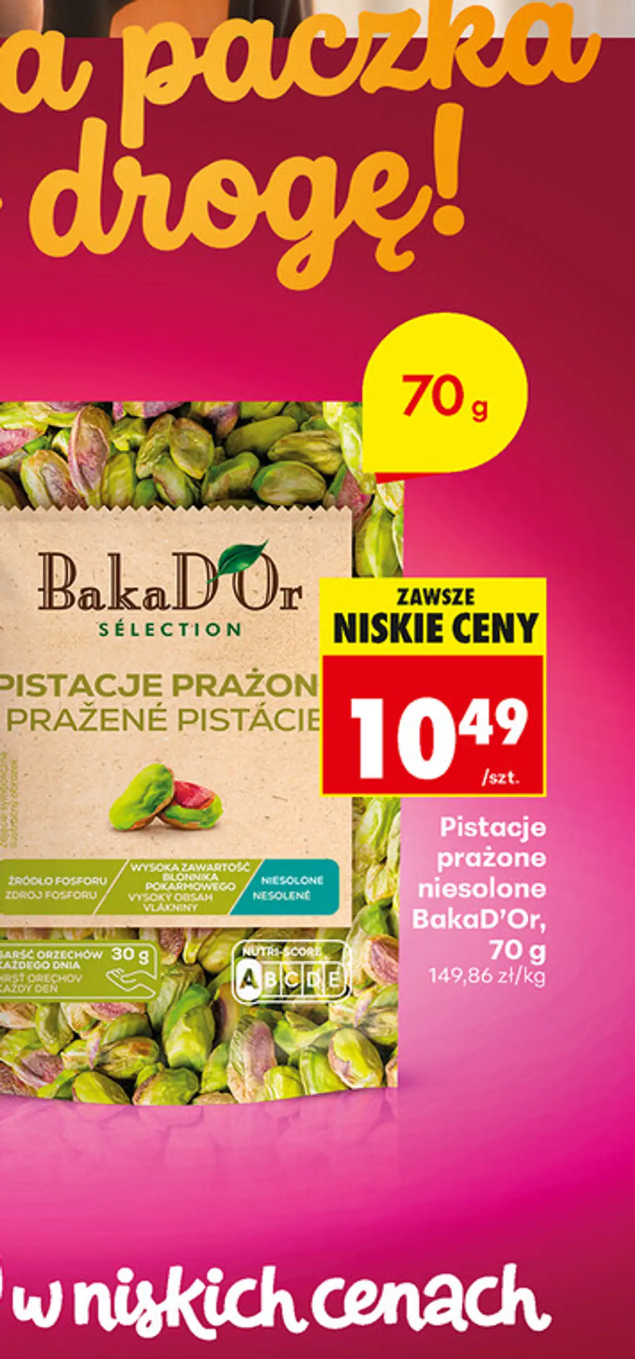 Pistacje prażone niesolone BakaD'Or Selection