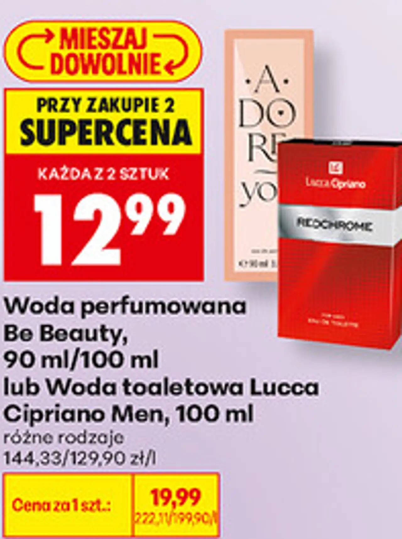 Woda perfumowana Be Beauty, 90 ml/100 ml lub Woda toaletowa Lucca Cipriano Men, 100 ml