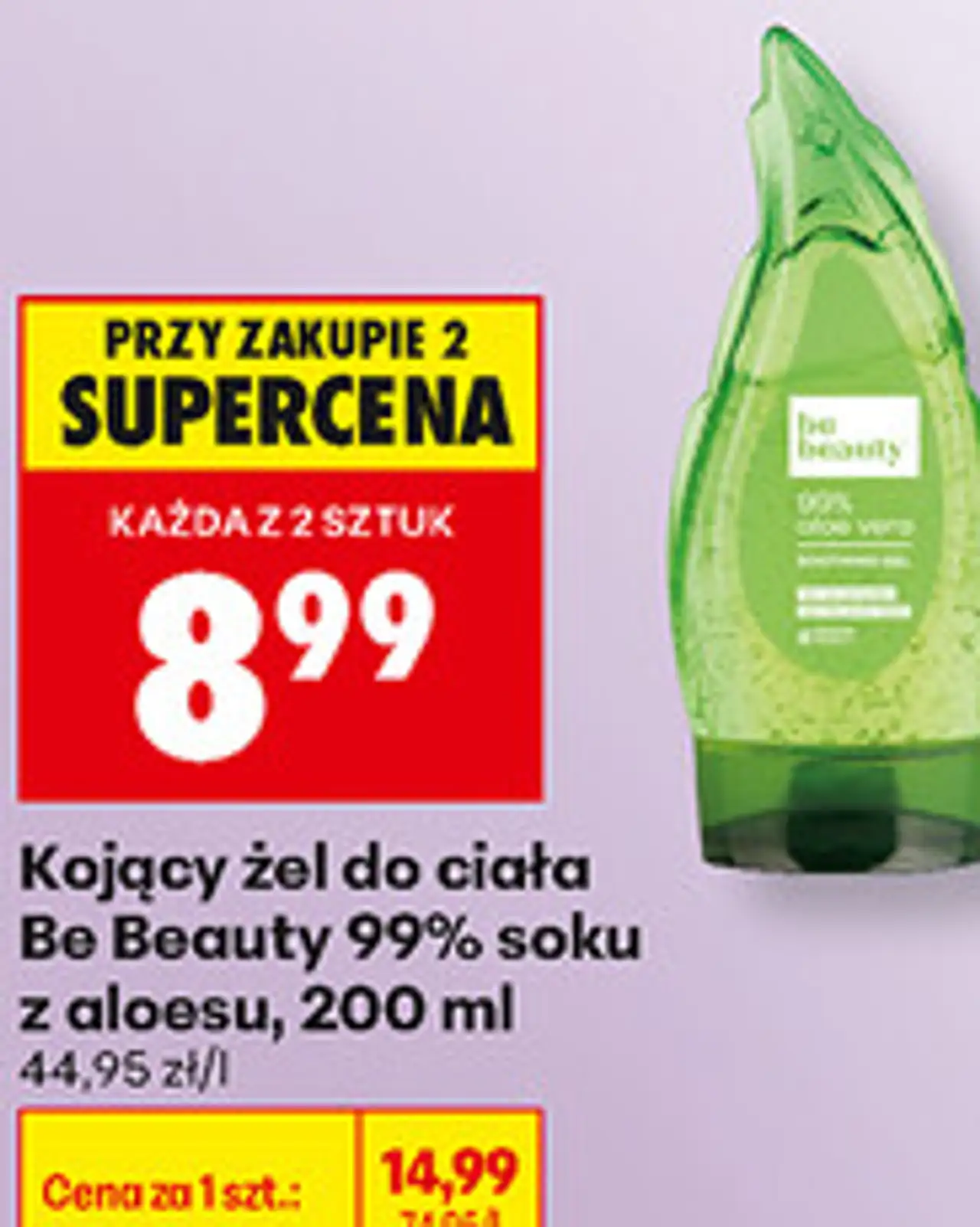 Kojący żel do ciała Be Beauty 99% soku z aloesu
