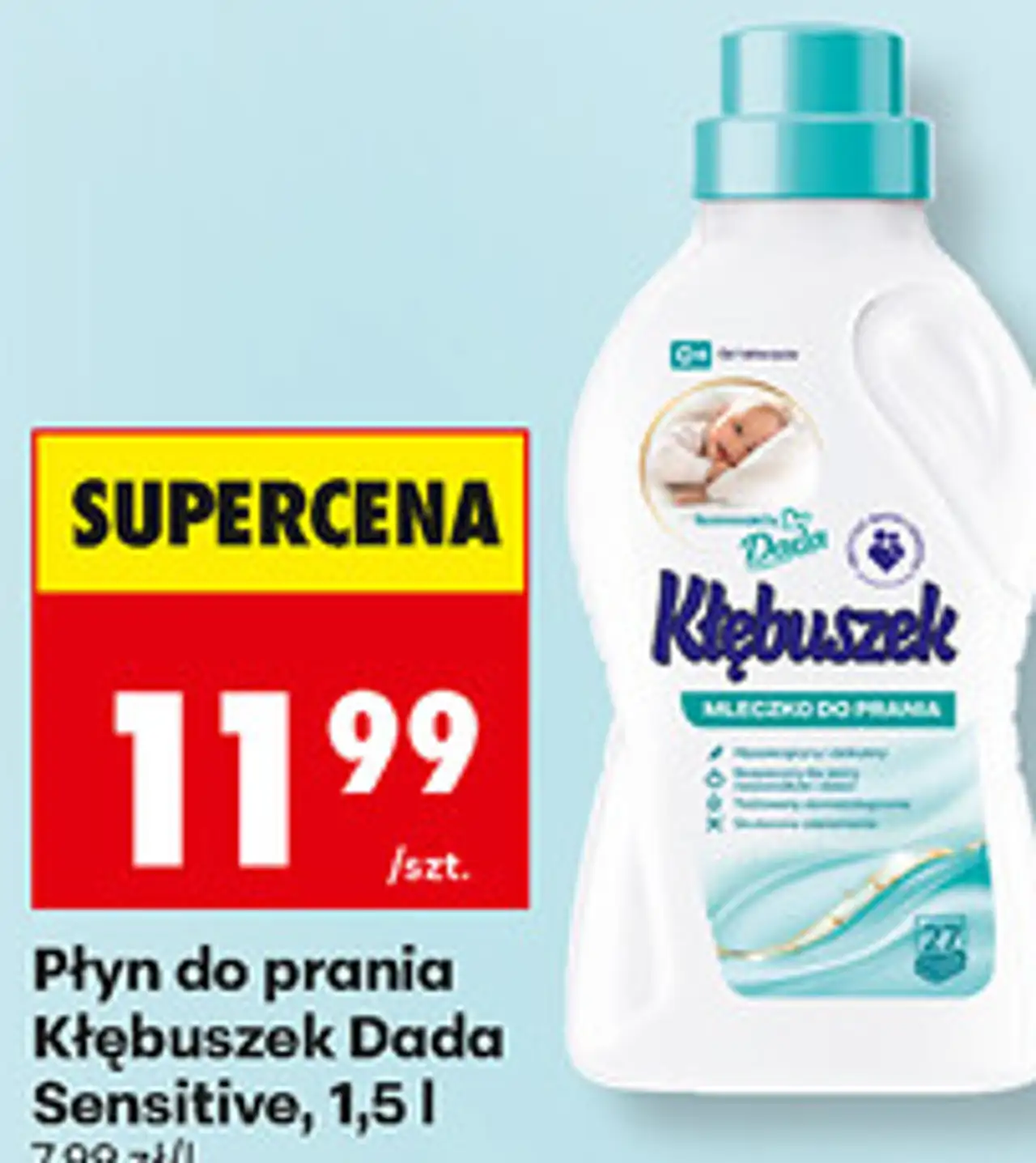 Płyn do prania Kłębuszek Dada Sensitive, 1,5 l