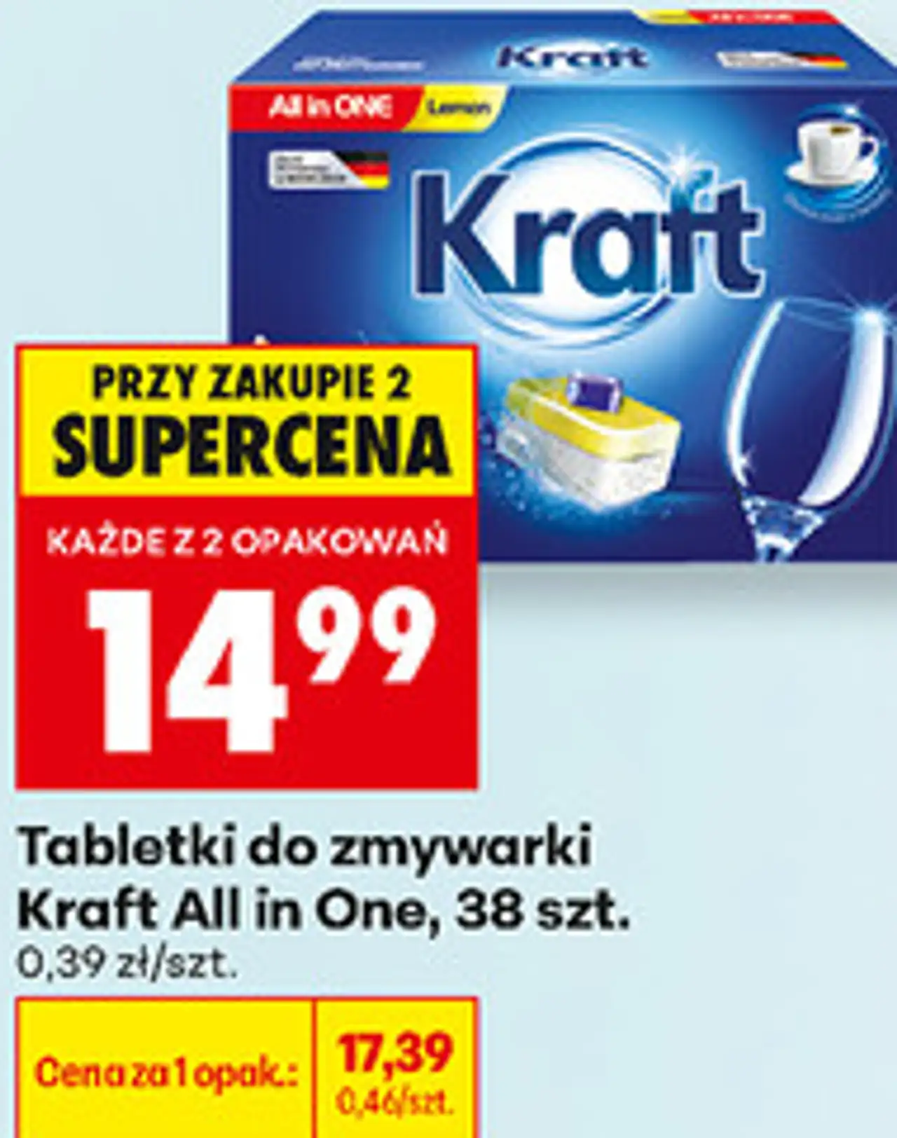 Tabletki do zmywarki Kraft All in One, 38 szt.