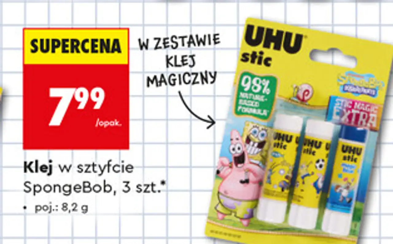 Klej w sztyfcie SpongeBob UHU