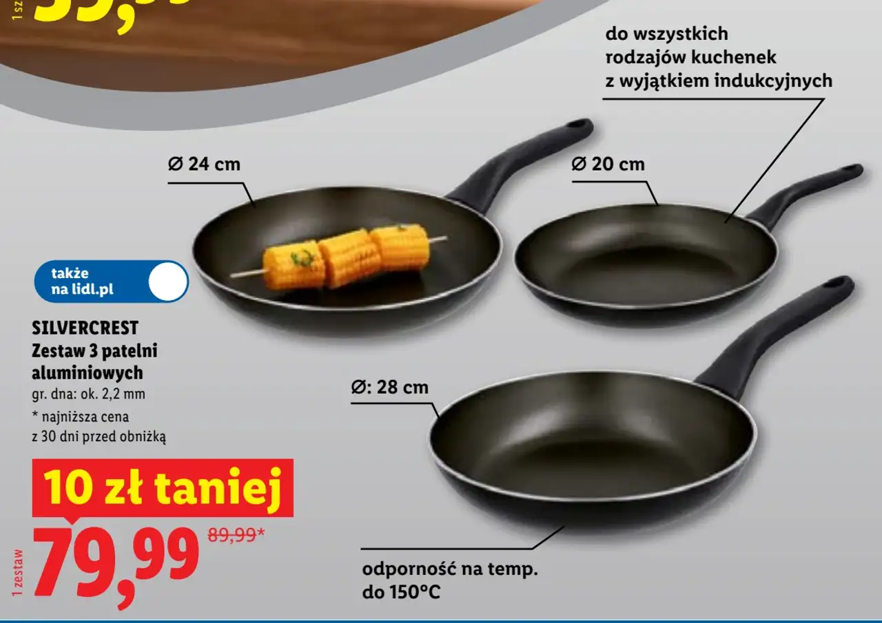 SILVERCREST Zestaw 3 patelni aluminiowych