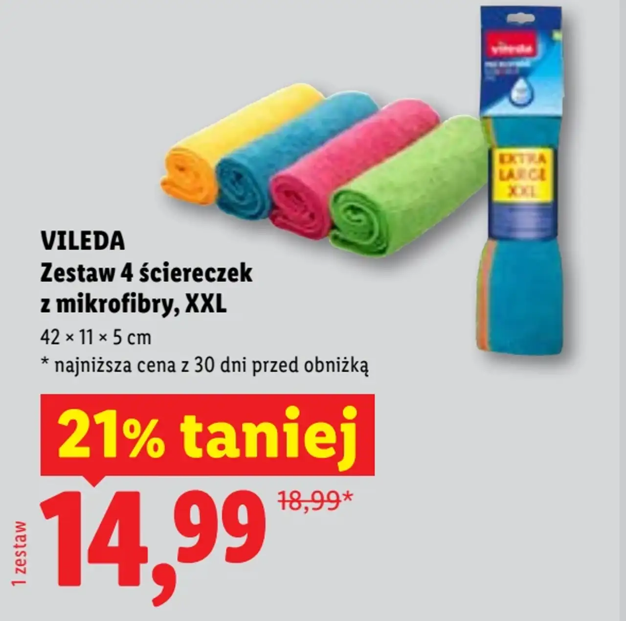 Vileda Zestaw 4 ściereczek z mikrofibry XXL