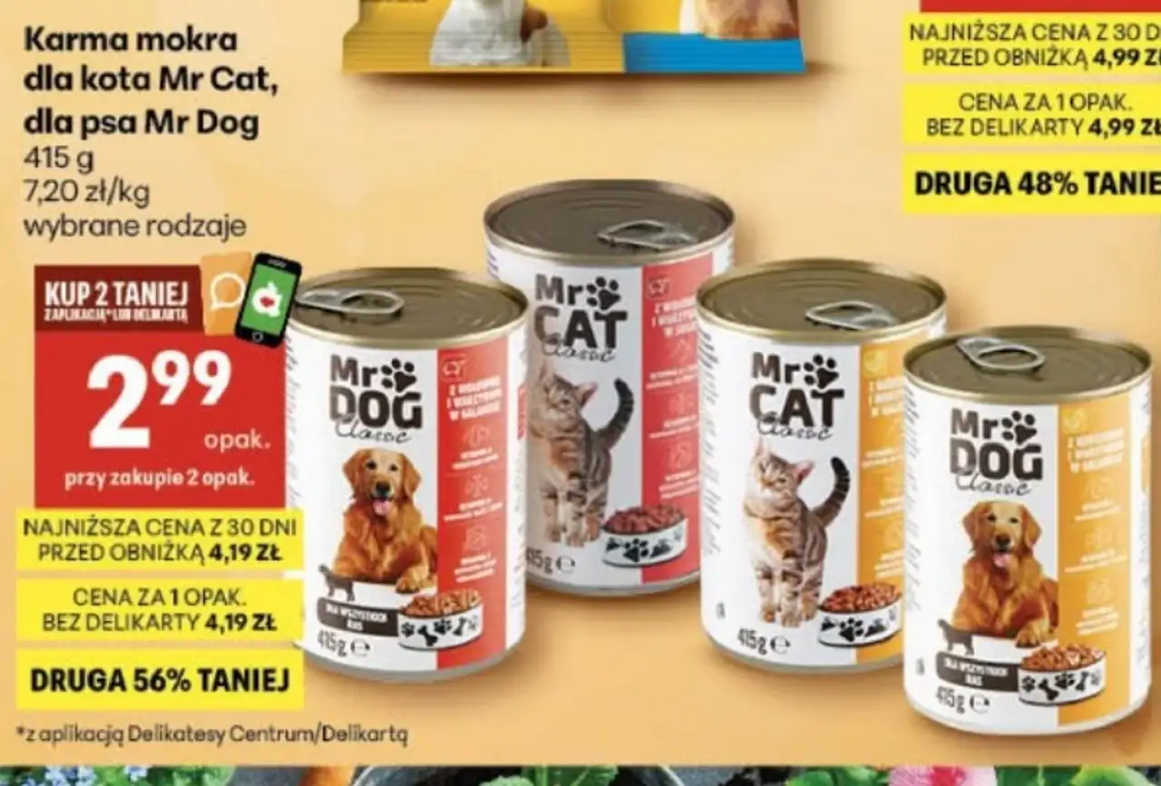Karma mokra dla kota Mr Cat / dla psa Mr Dog