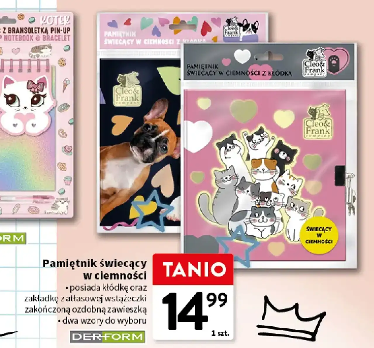 Pamiętnik świecący w ciemności Cleo & Frank