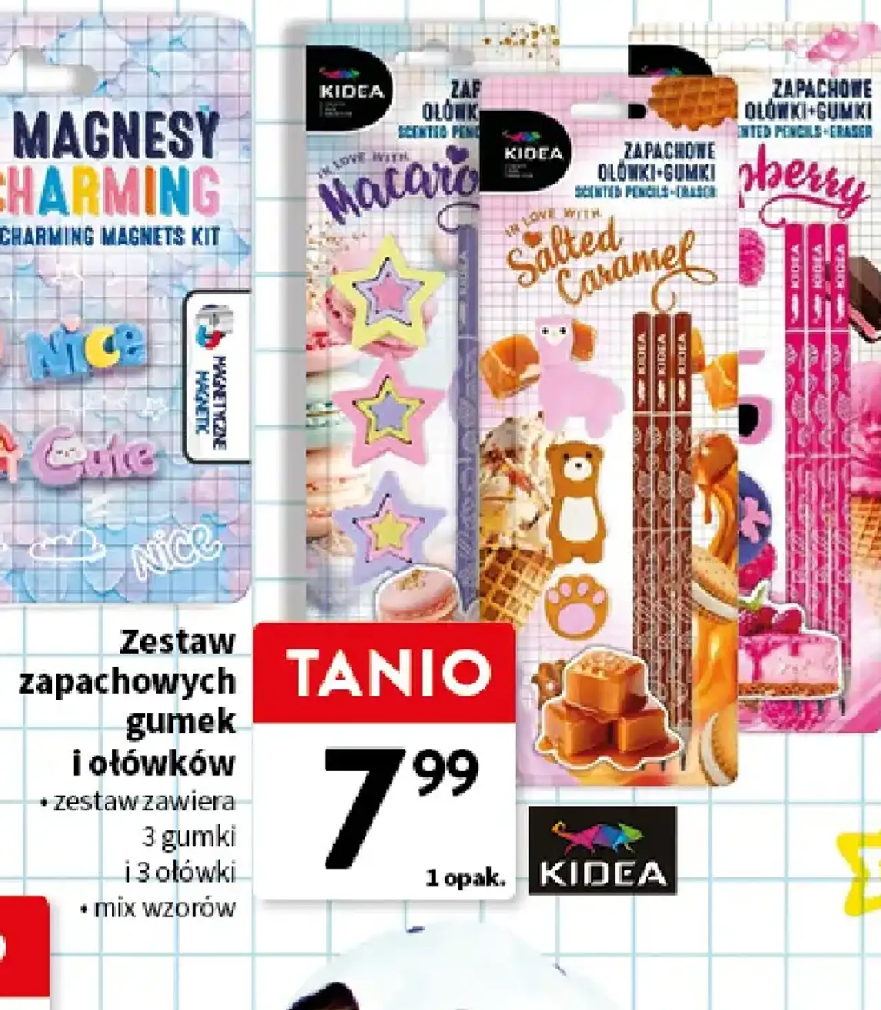 Zestaw zapachowych gumek i ołówków Kidea
