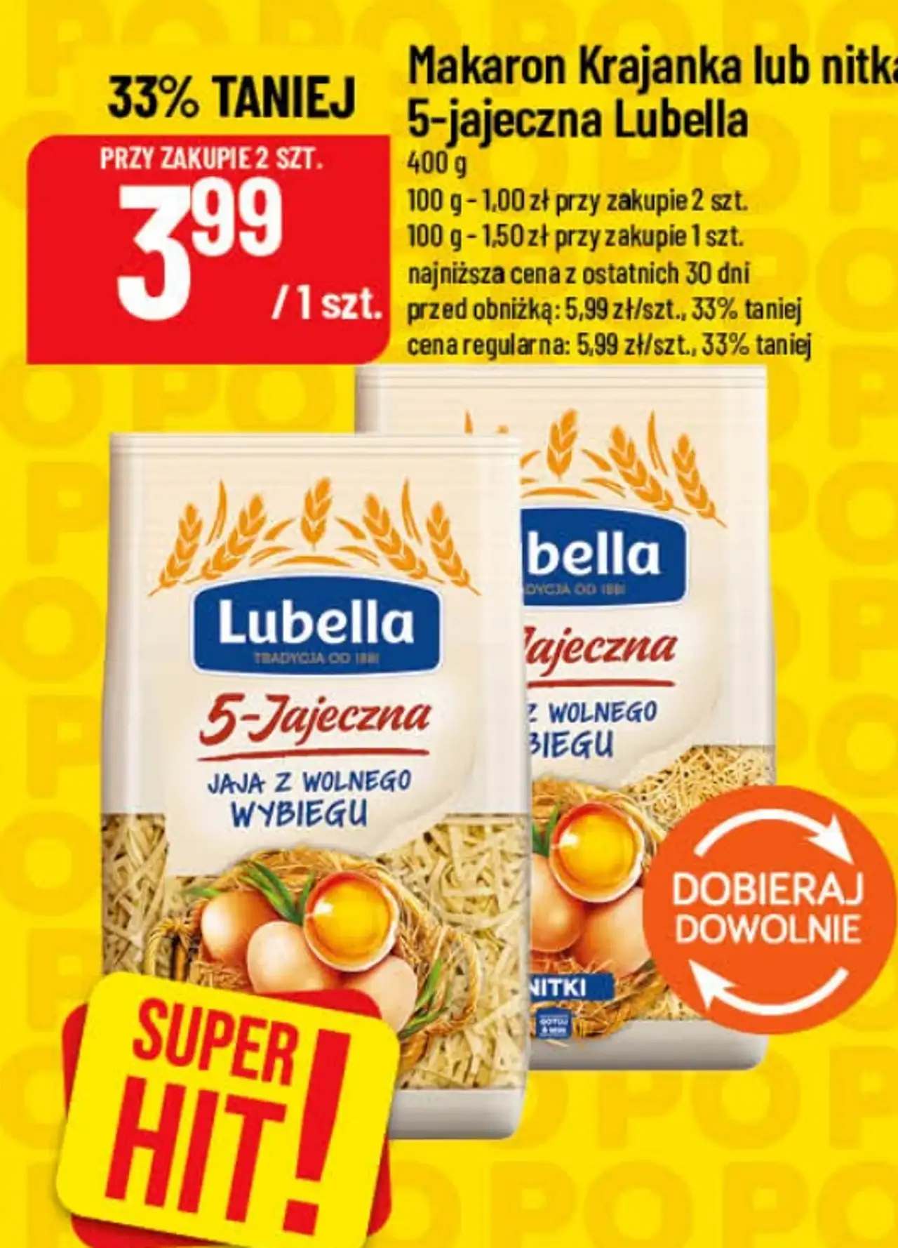 Lubella Makaron Krajanka lub nitka 5-jajeczna