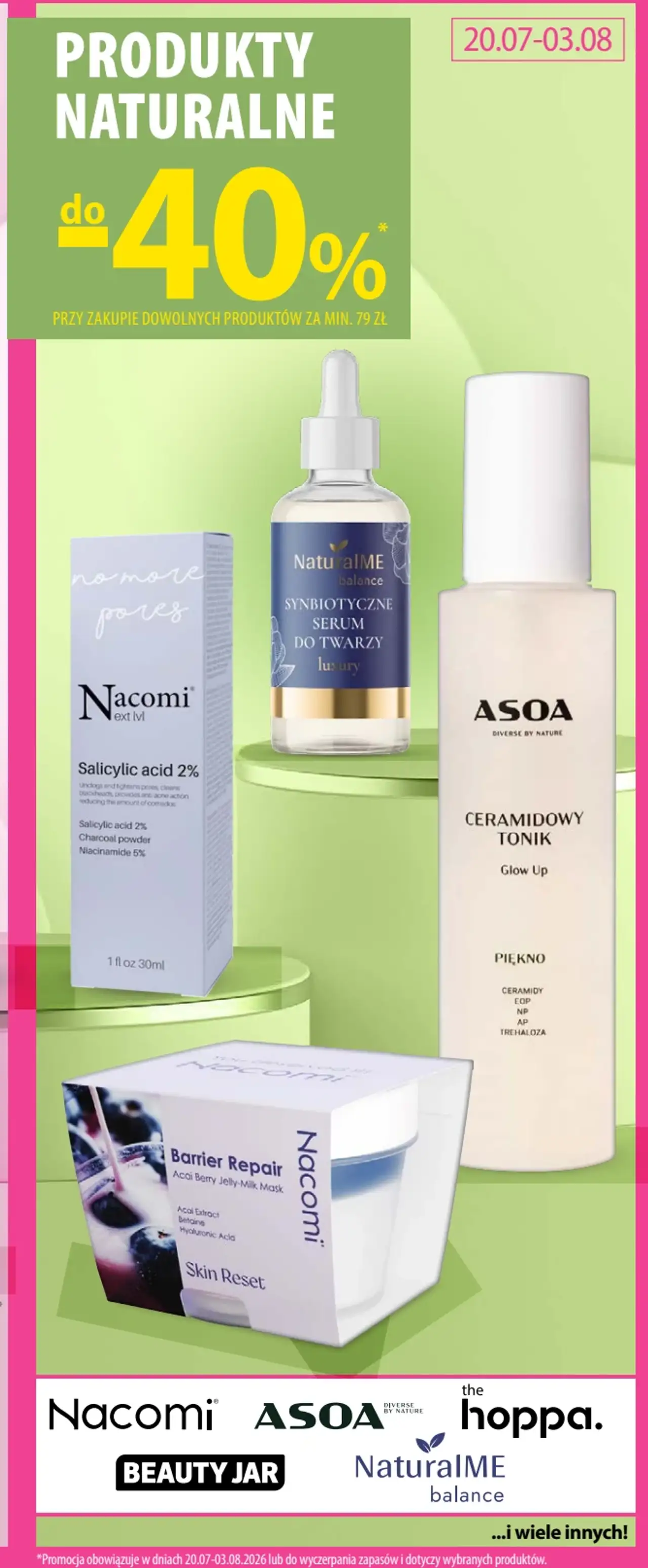 Produkty naturalne ( Nacomi, Asoa, the hoppa, beauty jar, NaturalMe
