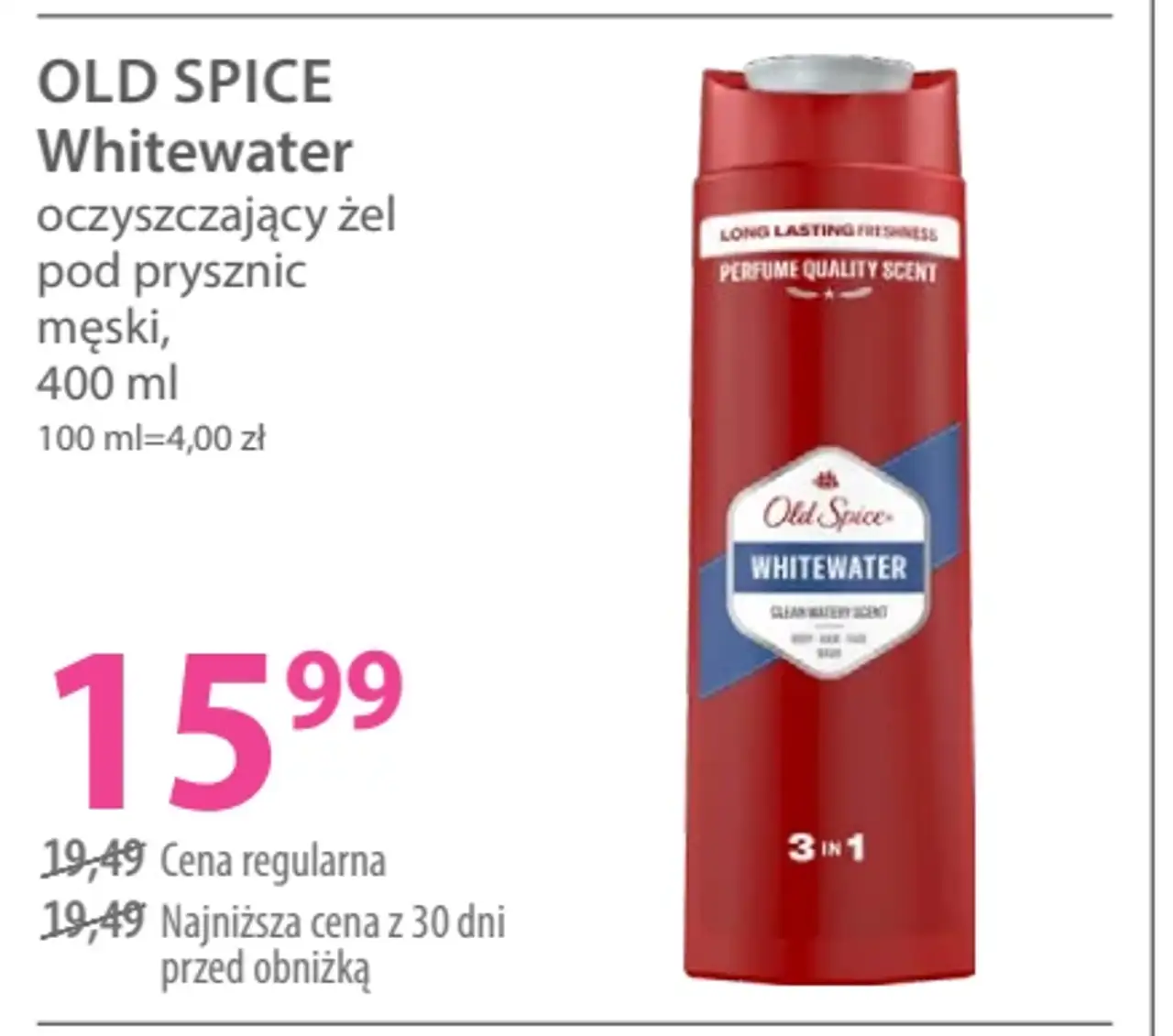 Old Spice Whitewater oczyszczający żel pod prysznic męski