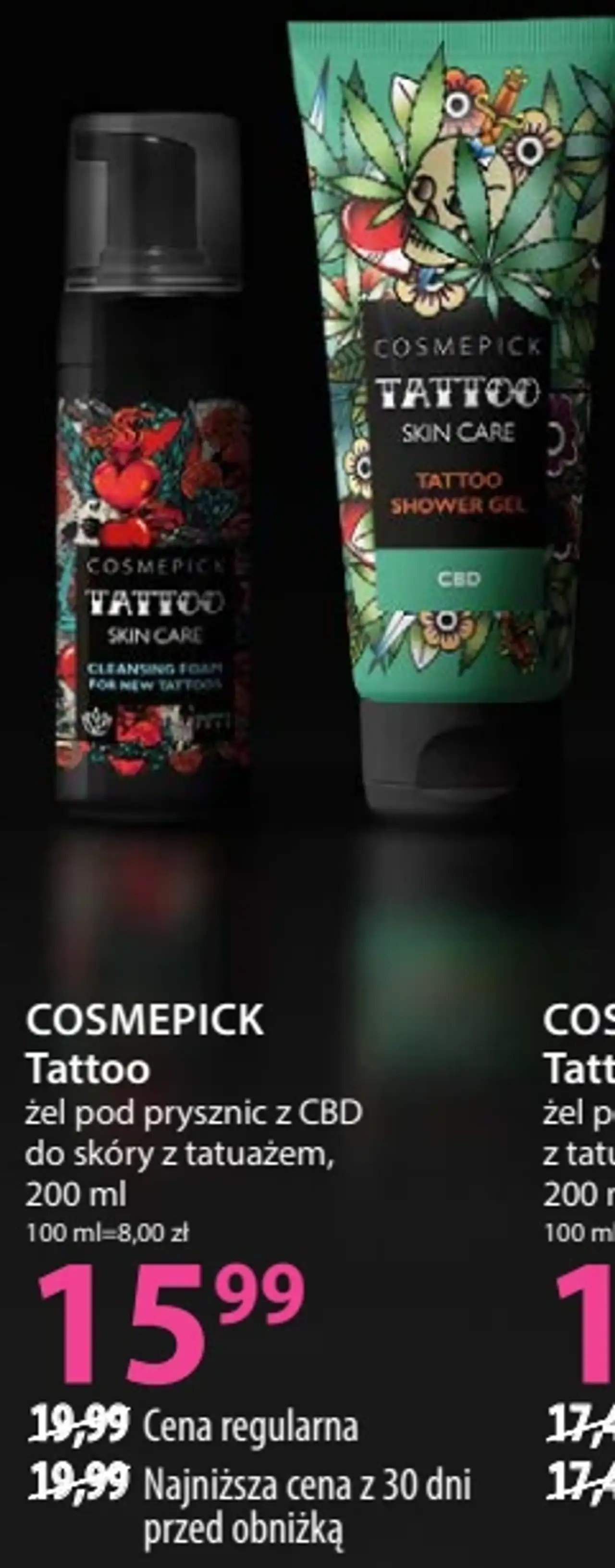 Cosmepick Tattoo żel pod prysznic z CBD do skóry z tatuażem