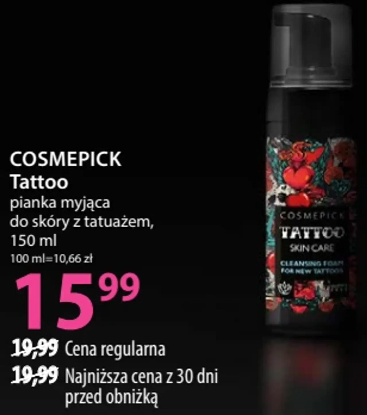 Cosmepick Tattoo pianka myjąca do skóry z tatuażem
