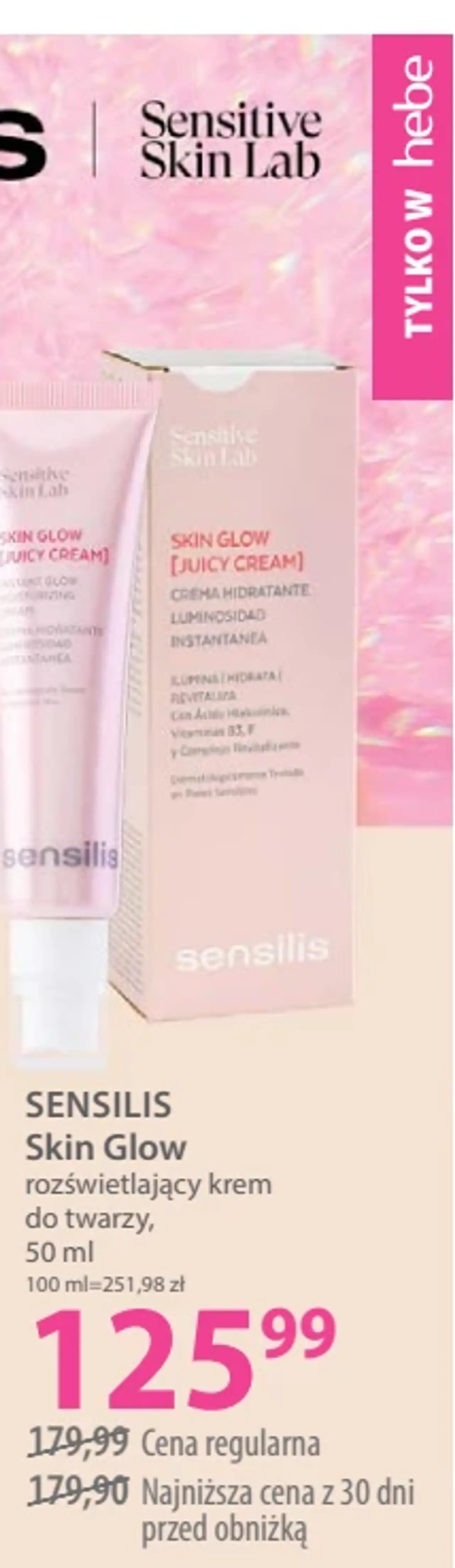 SENSILIS Skin Glow rozświetlający krem do twarzy