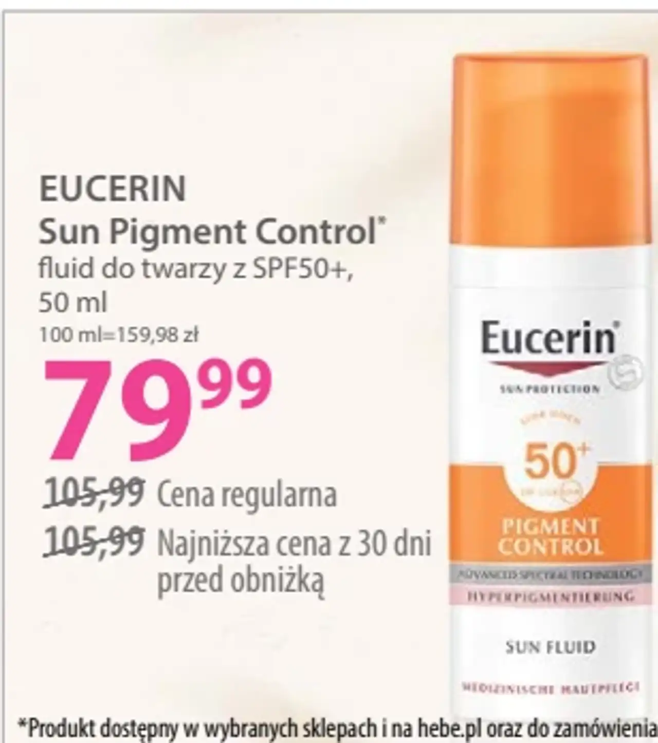 EUCERIN Sun Pigment Control fluid do twarzy z SPF50+