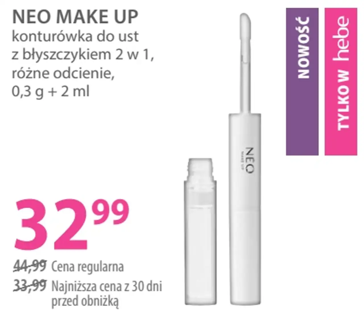 Neo Make Up konturówka do ust z błyszczykiem 2 w 1