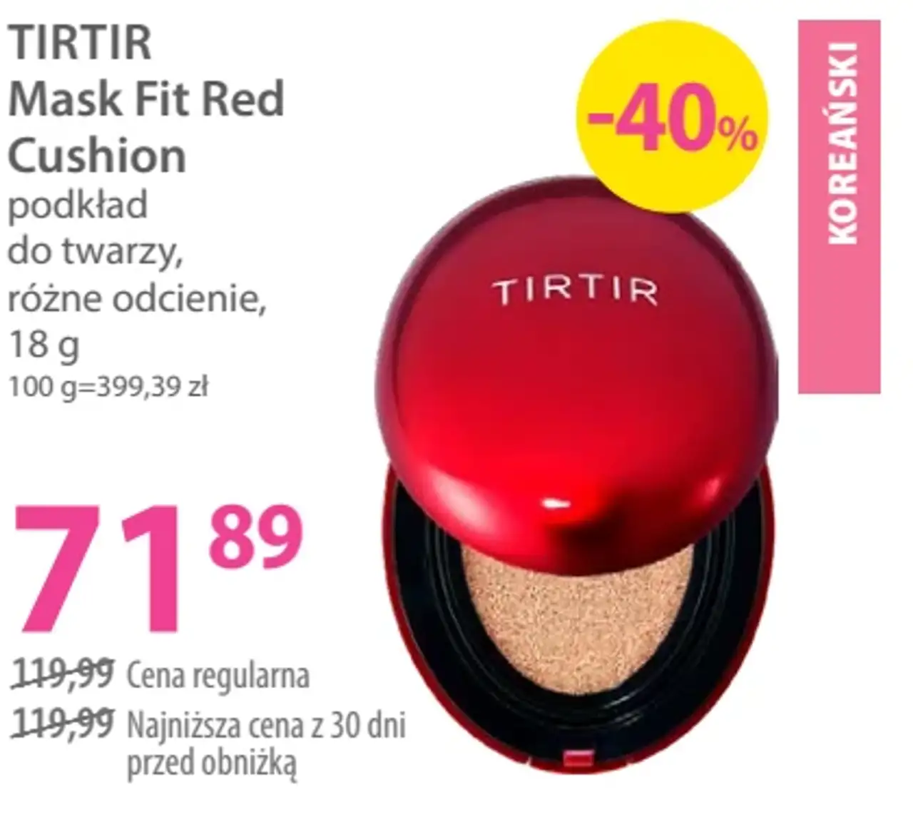 Tirtir Mask Fit Red Cushion podkład do twarzy