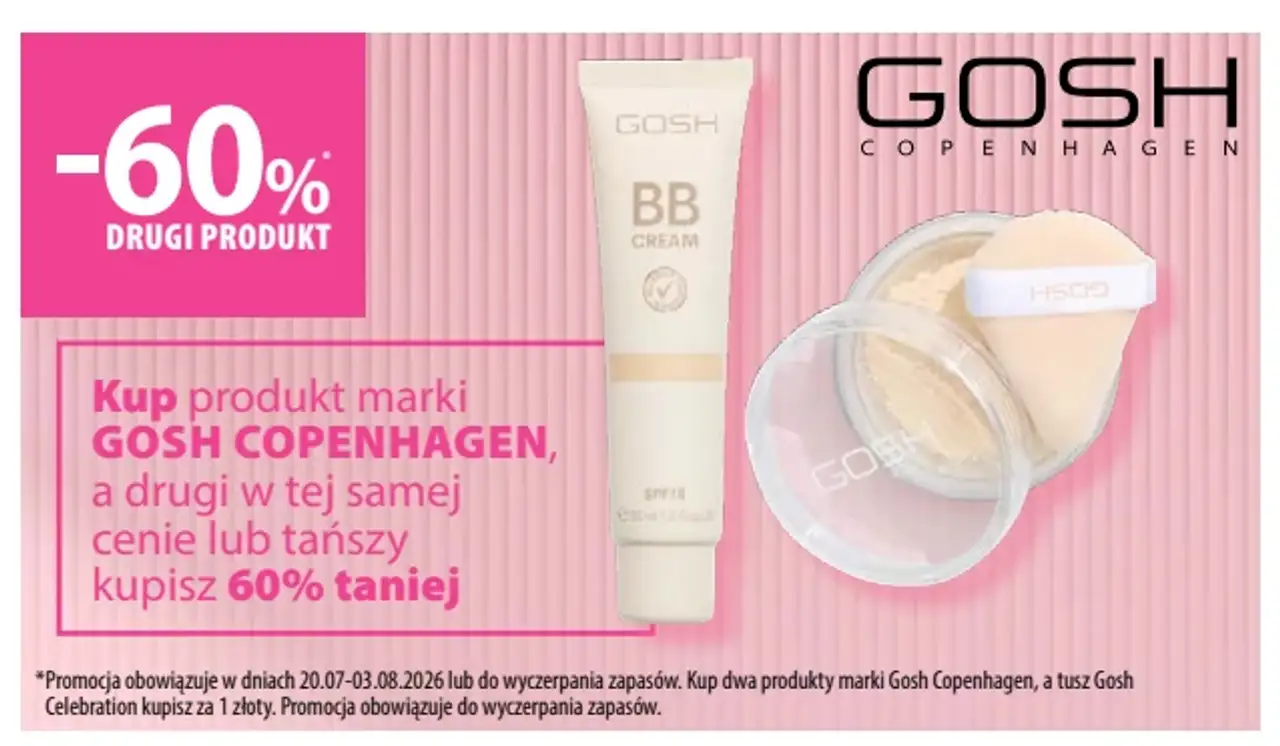 Kup produkt marki GOSH COPENHAGEN, a drugi w tej samej cenie lub tańszy kupisz 60% taniej