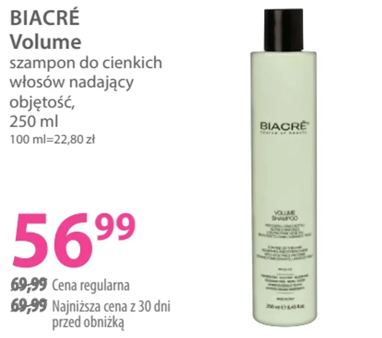 Biacré Volume szampon do cienkich włosów nadający objętość