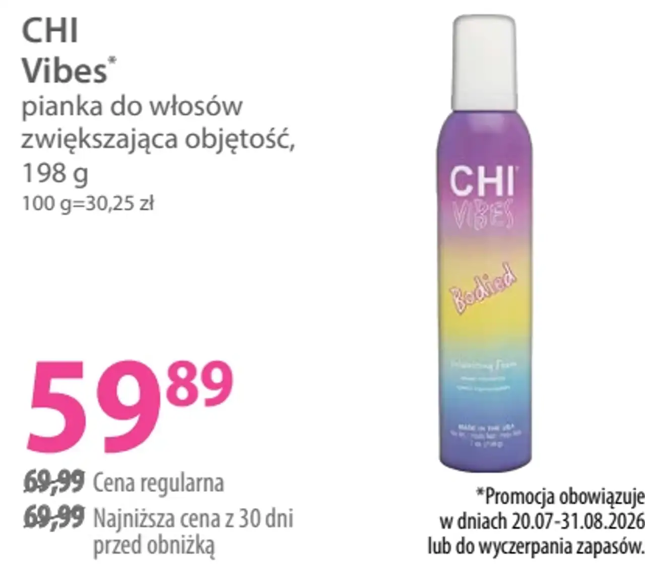 Chi Vibes pianka do włosów zwiększająca objętość