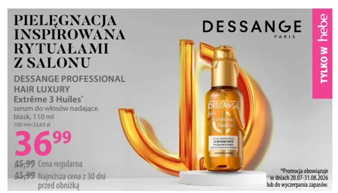 Dessange Professional Hair Luxury Extrème 3 Huiles serum do włosów nadające blask
