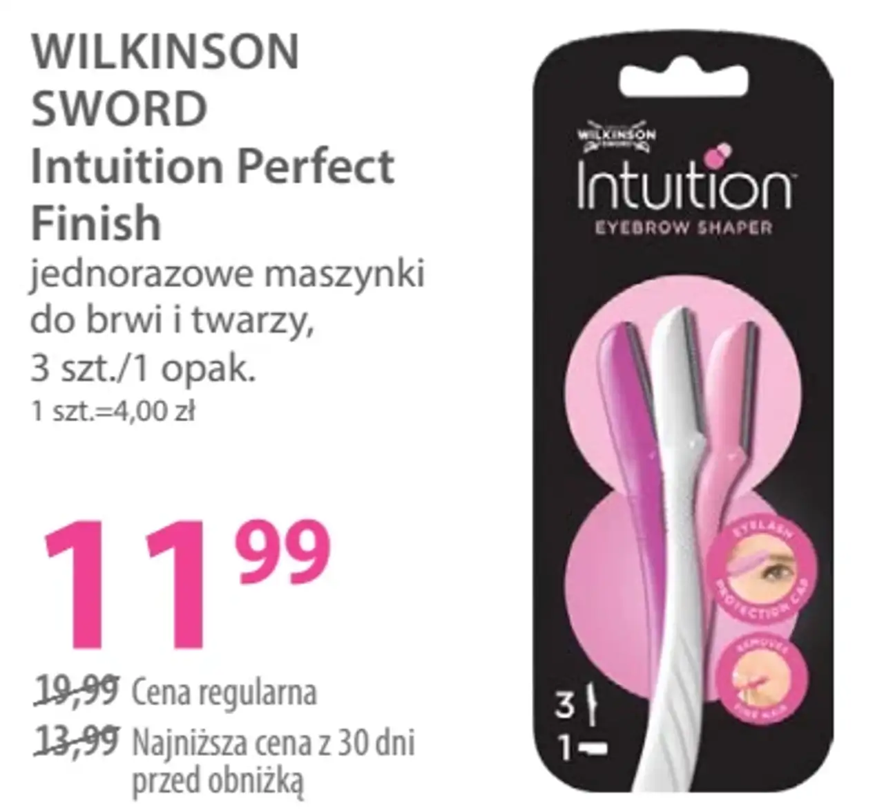 Jednorazowe maszynki do brwi i twarzy Wilkinson Sword Intuition Perfect Finish