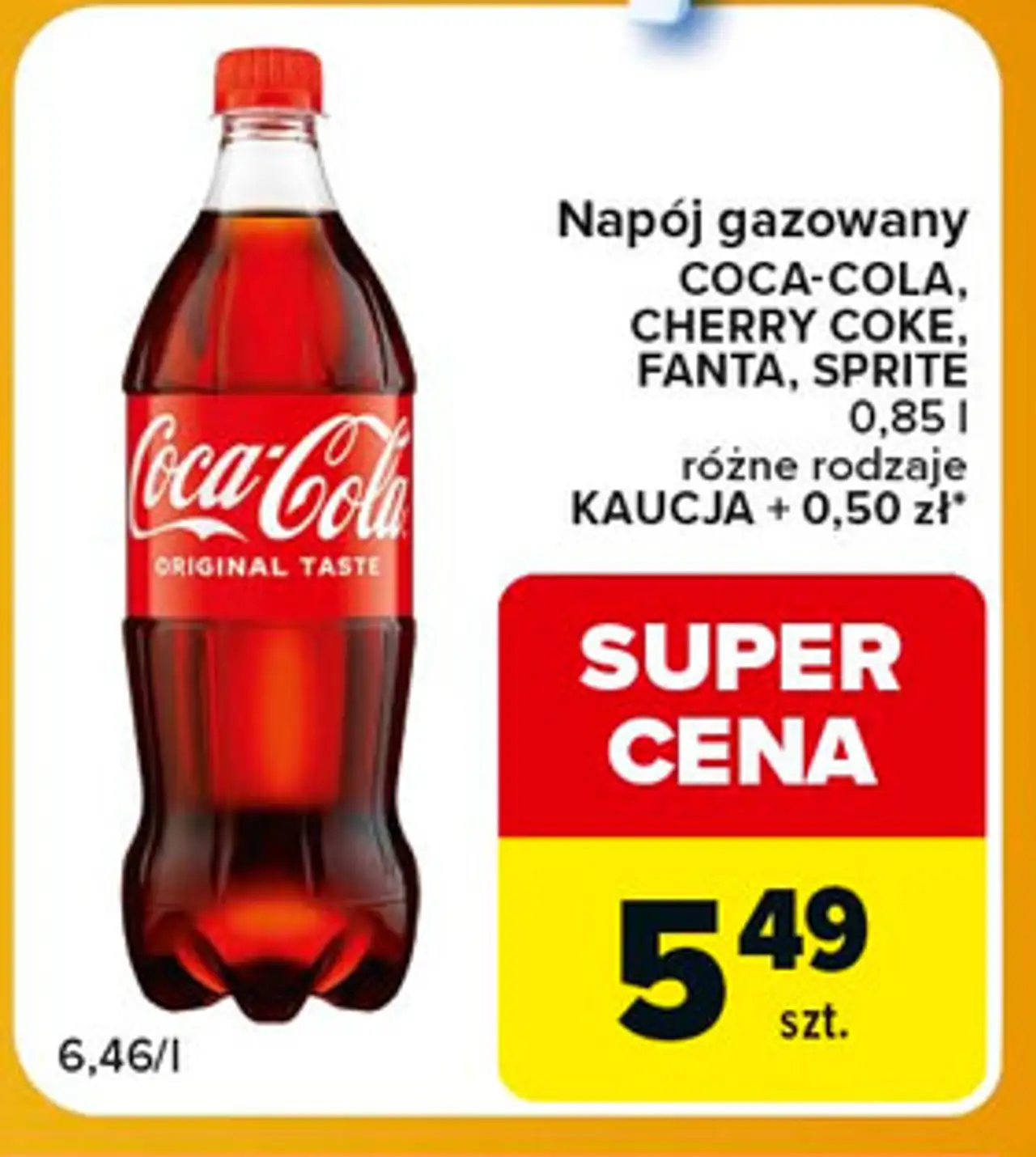Napój gazowany Coca-Cola, Cherry Coke, Fanta, Sprite