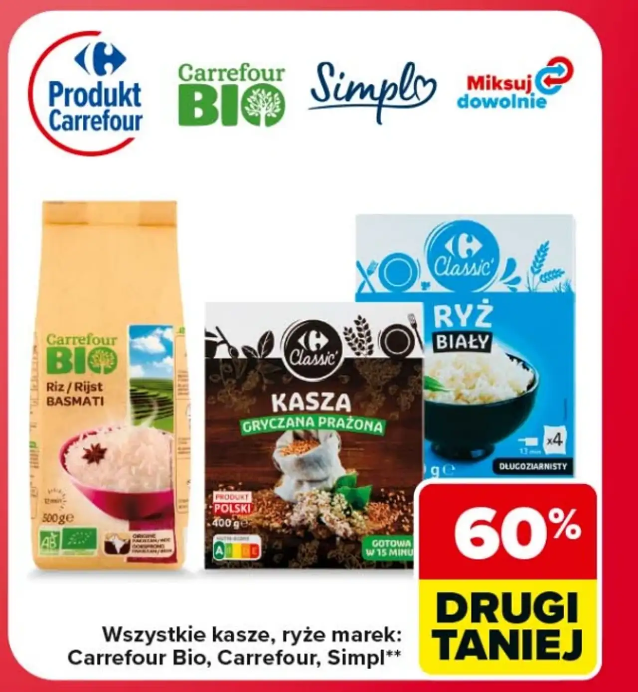 Kasze, ryże marek Carrefour Bio, Carrefour, Simpl