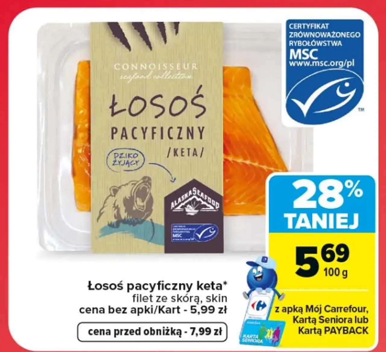 Łosoś pacyficzny keta filet ze skórą Connoisseur