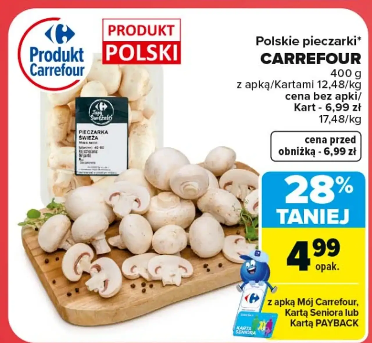 Polskie pieczarki Carrefour 400 g