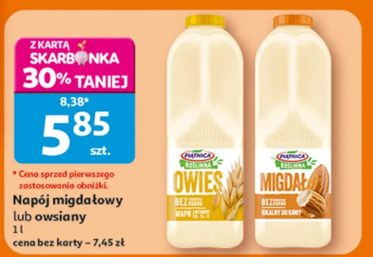 Napój migdałowy lub owsiany Piątnica Roślinna