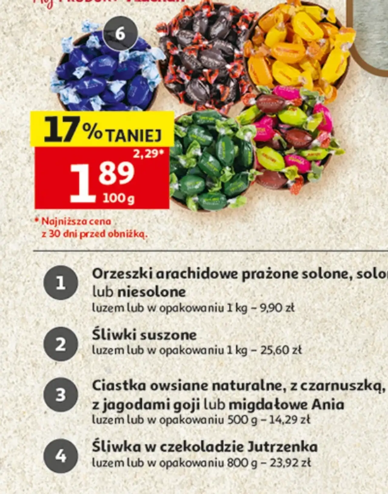 Cukierki o smaku kawy zbożowej, cytrynowo-pomarańczowe, ice cool, supermint lub jabłkowo-truskawkowo-arbuzowe