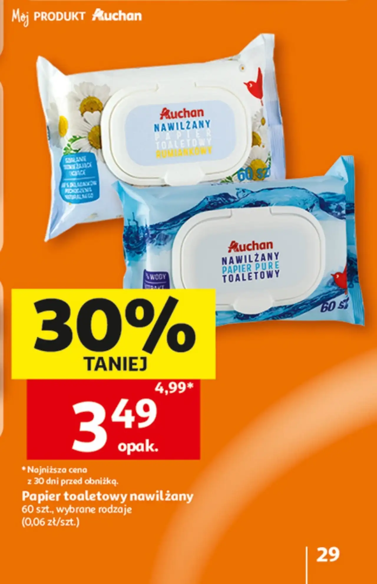 Papier toaletowy nawilżany Moj PRODUKT Auchan