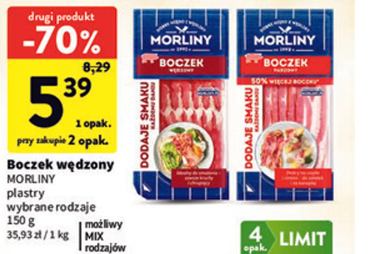 Boczek wędzony plastry Morliny